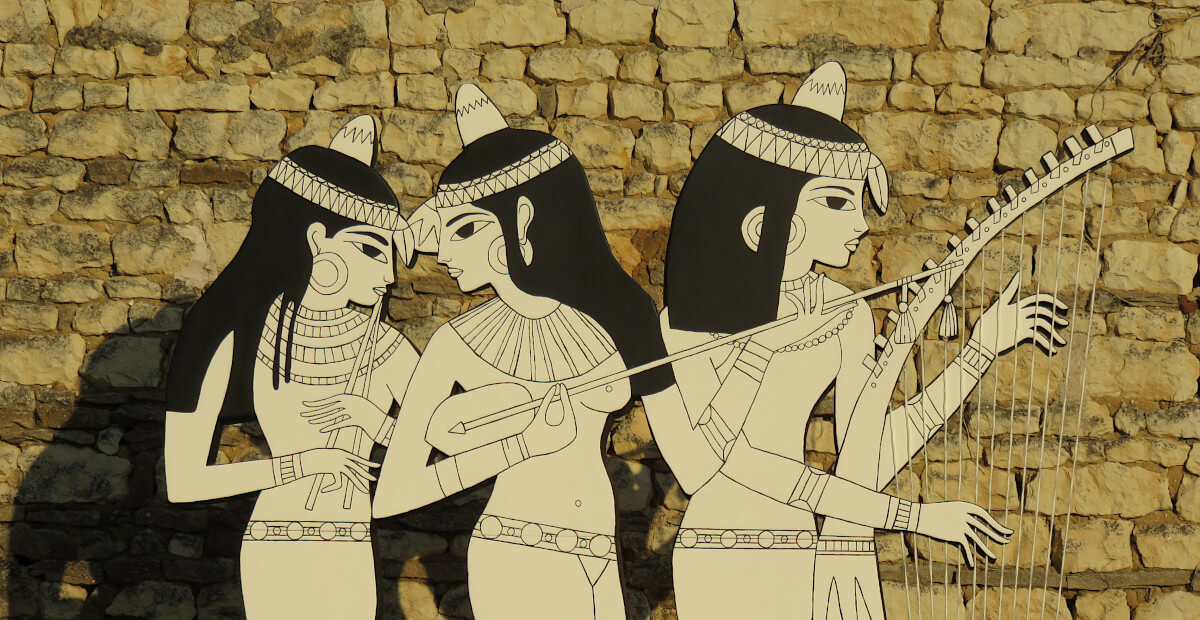 Musiciennes égyptiennes (détails) - Soirée Antique 2019 - Tours Mirandes.