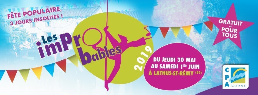 Affiche du festival "Les Impro'bables" 2019 - CPA - Lathus (86)